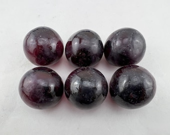 6 Pieces Dark Purple Black Decorative Reproduction Blown Glass Float Fishing Buoy Ball 2"