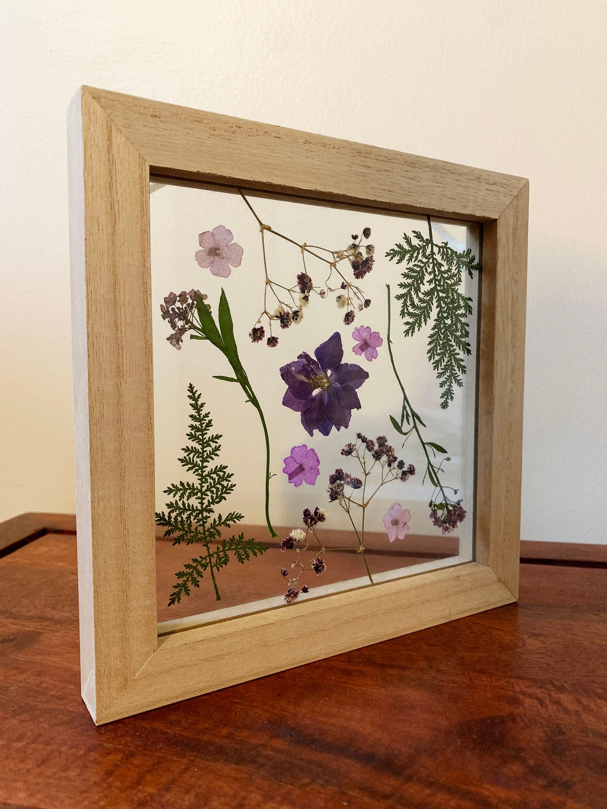 Pressed Flowers Glass Framed Wall Decor Etsy Italia