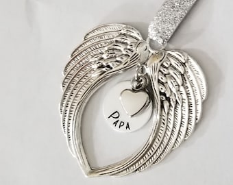 Christmas Memorial Cremation Urn Ornament, Angel Wing Hanging Ornament, Heaven Loss Loved One Remembrance Christmas, Memorial Keepsake