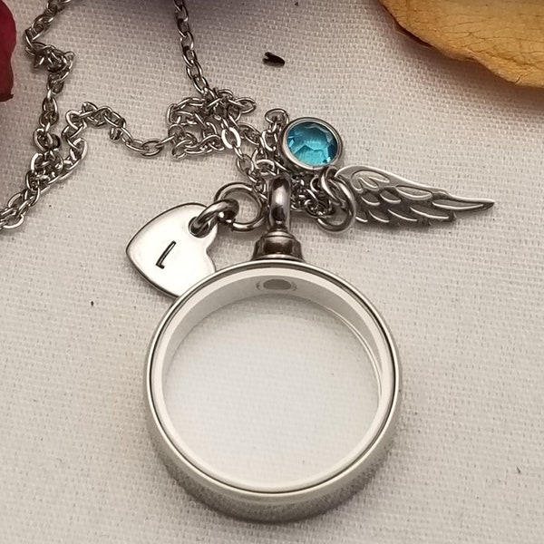 Cremation Ash Memorial Round Glass Urn Necklace Pendant, Human Pet Ash Hair Sand Fur Urn, Memorial Keepsake Locket, Remembrance Loss love