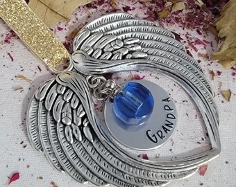 Angel Wing Christmas Tree Urn Ornament, Glass Cremation Hair Flower Hanging Ornament, Personalized Heaven Loss Loved One Memorial Keepsake