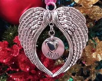 Cremation Urn Angel Wing Christmas Tree Ornament, Urn Hanging Ornament, Personalized Heaven Loss of Loved One Remembrance Memorial Keepsake