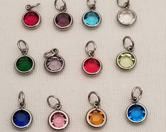 Stainless Steel Channel Set or Swarovski Bicone Birthstone Add On - Cultured Pearl