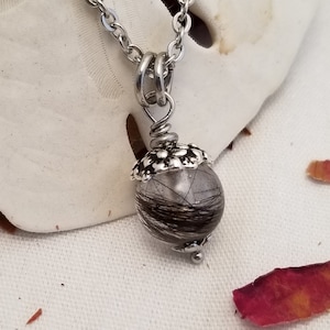 Memorial Hair Keepsake Pendant Necklace - Babys First Haircut, Loss of Loved One Lock of Hair, Memorial Ash Remembrance Pendant Bead
