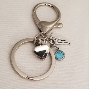 Heart Urn Cremation Keepsake Keychain - Grief Mourning Key Chain, For Human or Pet Remembrance Memorial Loss of Loved One, Stainless Steel