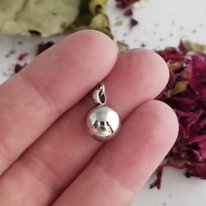 Cremation Ash Tiny Ball Round Urn, Stainless Keepsake Ash Holder Necklace, Hair, Flower, Sand Urn, Loss Of Loved One, Remembrance Tiny Urn