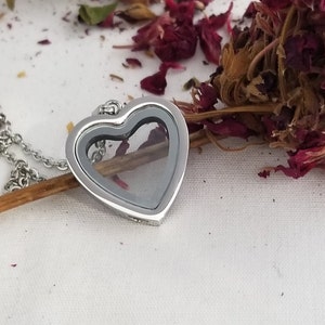 Cremation Ash Memorial Heart Glass Urn Necklace Pendant, Human Pet Ash Hair Sand Fur Urn, Memorial Keepsake Locket, Remembrance Loss love