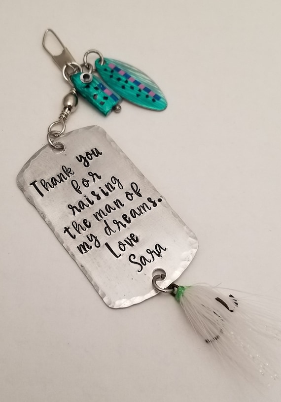 custom wedding fishing lures Personalized lure in gift box bait for fisherman gift for him /strong Personalized Hand Stamped Fishing Lure