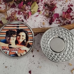 Photo Golf Marker, Personalized Golf Ball Marker with Hat Clip, Custom Photo, Gift for Golfer, Photo Removable Magnetized Hat Clip