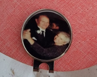 Memorial Photo Golf Marker, Personalized Golf Ball Marker with Hat Clip, Custom Photo, Gift for Golfer, Photo Removable Magnetized Hat Clip