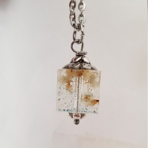 Memorial Flower Keepsake Pendant Necklace, Dried Flower Pendant, Funeral Wedding Anniversary Graduation Birth Prom Homecoming Pendant image 6