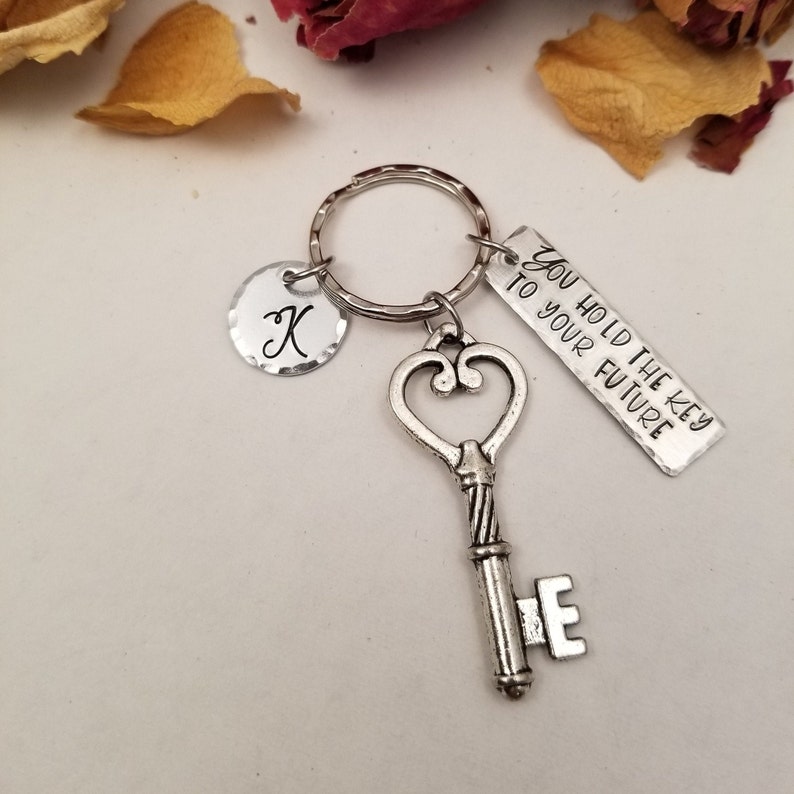 You Hold The Key To Your Future Key Chain Hand Stamped | Etsy