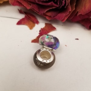 Memorial Cremation Ash Bead, Cremation Ash Remembrance Bead, European Big Hole Bead, Loss, Memorial Cremations Jewelry Bead, Pet Jewelry