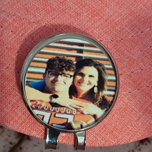 Memorial Photo Golf Marker, Personalized Custom Loss Loved One Golf Marker With Hat Clip, Gift for Golfer, Removable Magnetized Hat Clip