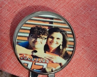 Memorial Photo Golf Marker, Personalized Custom Loss Loved One Golf Marker With Hat Clip, Gift for Golfer, Removable Magnetized Hat Clip