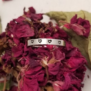 Heart Stacking Stainless Ring, Stackable Heart Band, Silver Heart Ring, Rose Gold Heart Ring, Gold Heart Ring, Custom Heart
