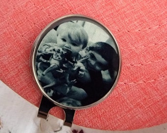 Photo Golf Marker, Personalized Golf Ball Marker with Hat Clip, Custom Photo, Gift for Golfer, Photo Removable Magnetized Hat Clip