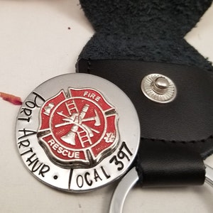Golf Marker w/ Case Keychain-Fire Department Maltese Cross Golf Marker-Custom Father Gift-Wedding Gift-Groomsmen-Personalized Golf Marker