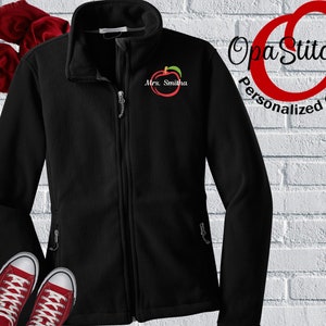 Ladies Monogram Personalized Teacher Fleece Jacket Fully - Etsy Canada