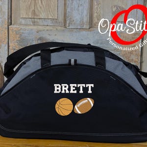 Personalized Sports Duffel Bag, Embroidered with Your Name & Choice of 27 Unique Designs, Perfect for Every Athlete, football, basketball