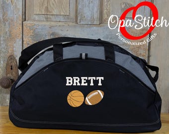 Personalized Embroidered Sports Duffel Bag – Basketball, Football Tote