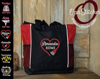 Embroidered Rad Tech Tote | Personalized Radiology Tech Gift