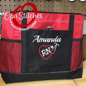 Personalized Nurse Tote Bag – Embroidered Name & Title image 14