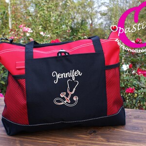 Personalized Nurse Tote Bag – Embroidered Name & Title image 18