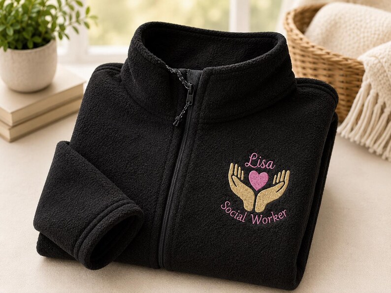 Chaqueta personalizada para trabajador social, regalo de graduación de maestría en trabajo social a medida, chaqueta polar bordada para licenciatura en trabajo social y trabajo social clínico, regalo para estudiantes de trabajo social imagen 16