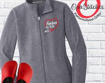 Personalized Embroidered Microfleece Nursing Jacket, RN Graduation Gift