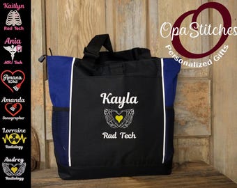 Embroidered Rad Tech Tote | Personalized Radiology Gift