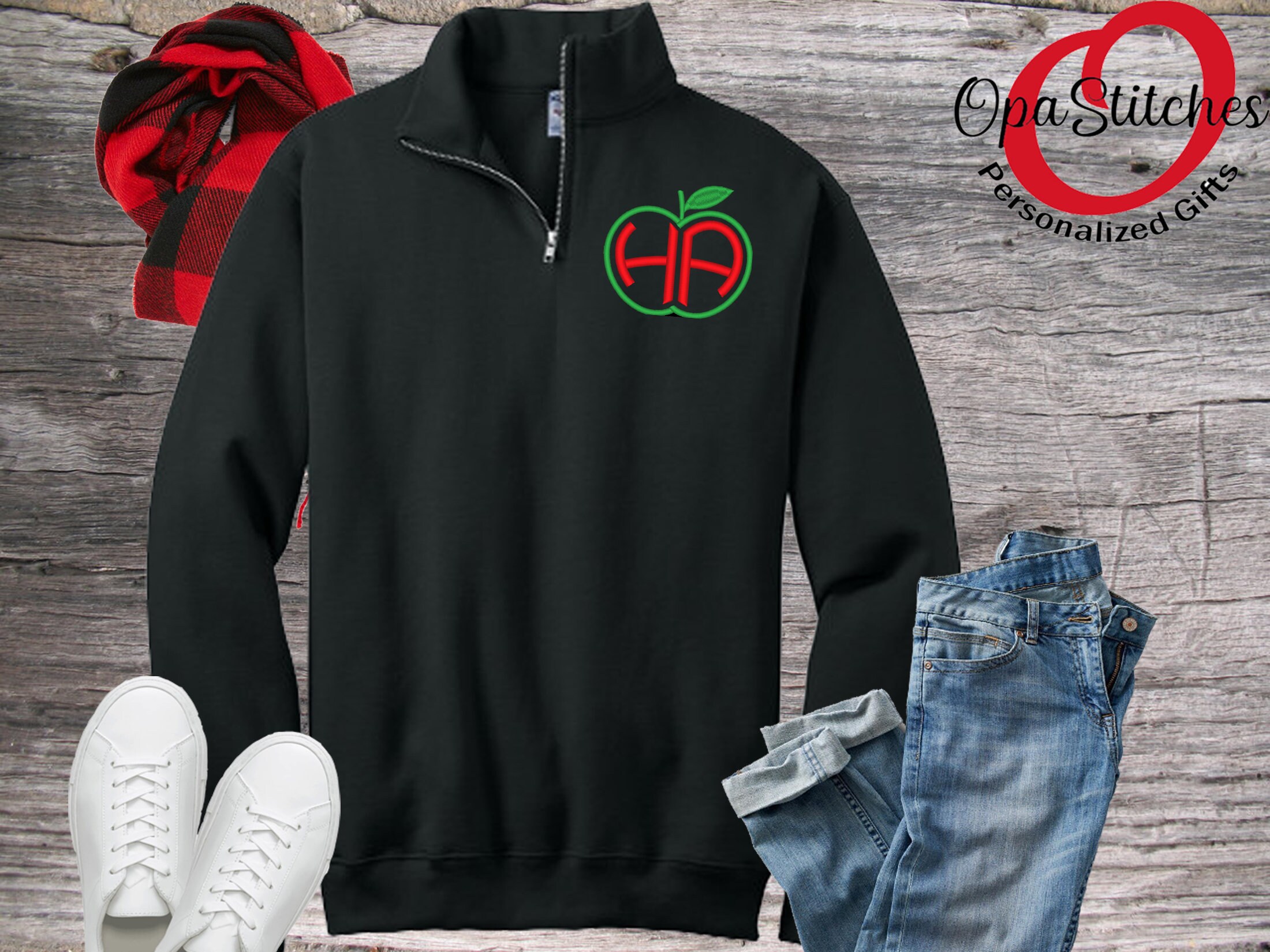 Monogrammed Teacher Quarter Zip 