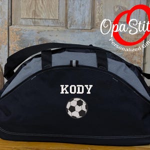 Personalized Sports soccer Duffel Bag, Embroidered with Your Name & Choice of 27 Unique Designs, Perfect for Every Athlete