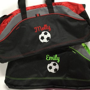 Monogrammed sports Duffel Bag, personalized embroidered with name/design, Football, baseball, soccer ball,skates, boxing ect,select design image 7