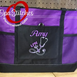 Personalized Nurse Tote Bag – Embroidered Name & Title image 13