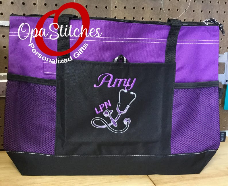 Personalized Nurse Tote Bag – Embroidered Name & Title image 13