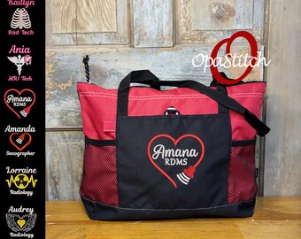 Personalized Rad Tech Tote Bag | Embroidered Radiology Gift