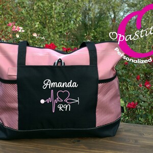 Custom Embroidered Nursing Tote - Personalized with Name, Title & Design - Perfect Gift for Nurses, Students, Coworkers, and Staff