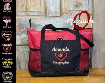 Personalized Rad Tech Tote Bag | Embroidered Medical Imaging Gift