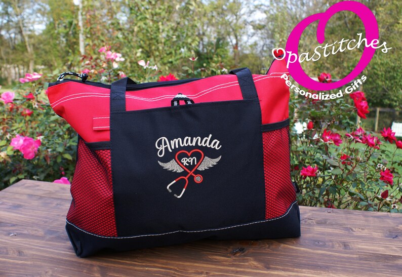 Personalized Nurse Tote Bag – Embroidered Name & Title image 19