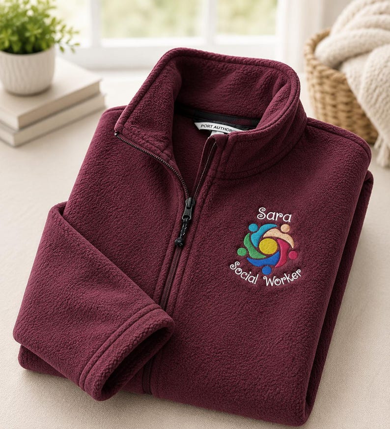 Chaqueta personalizada para trabajador social, regalo de graduación de maestría en trabajo social a medida, chaqueta polar bordada para licenciatura en trabajo social y trabajo social clínico, regalo para estudiantes de trabajo social imagen 11