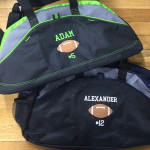 Monogrammed sports Football Duffel Bag, personalized and embroidered with your name, gift for coaches, sports team gifts, appreciation gift image 6