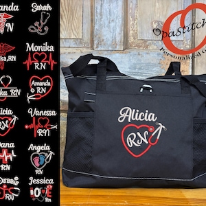Custom Nurse Tote Bag – Personalized with Embroidered Name & Credentials.