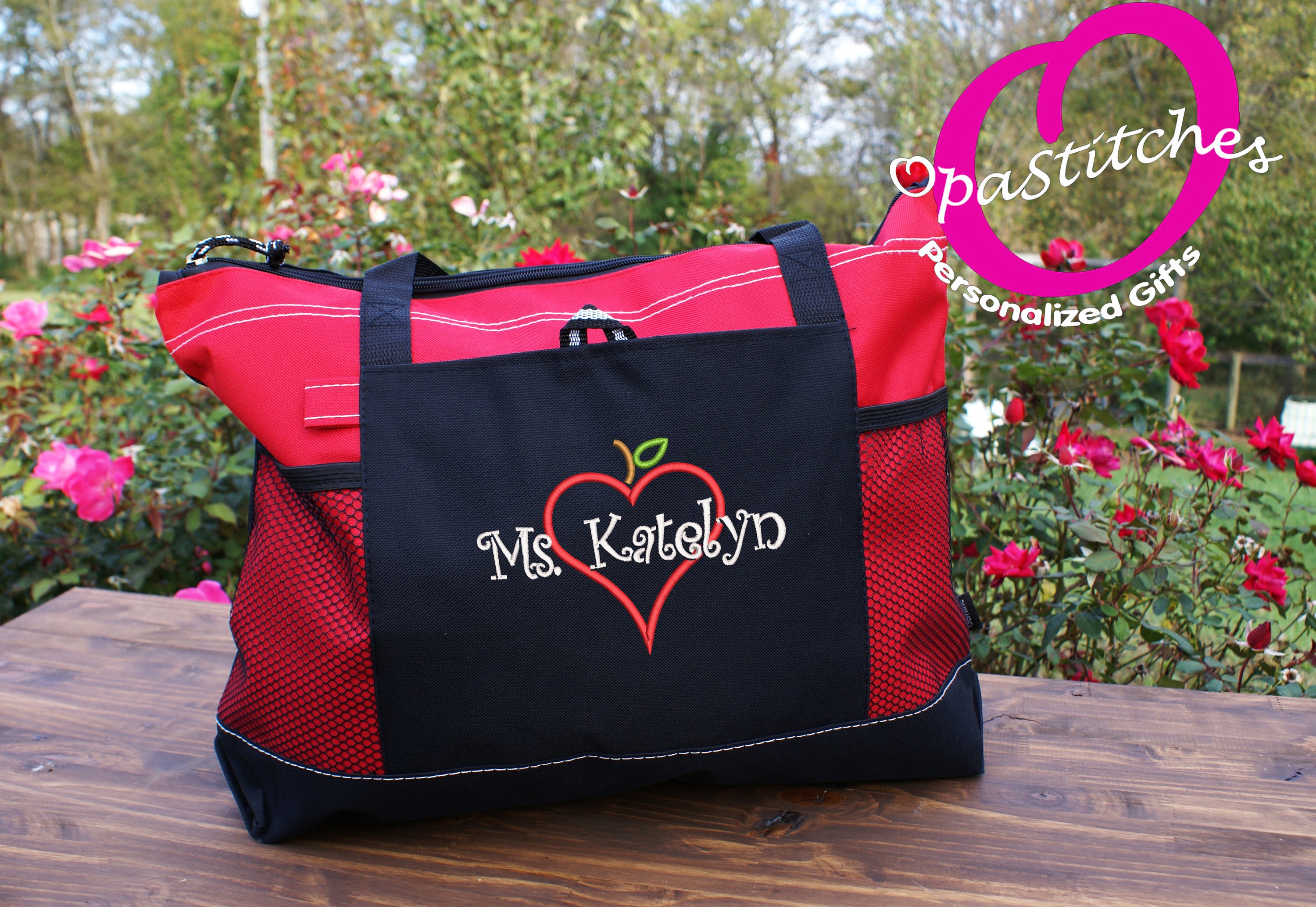 Personalized Teacher Appreciation Tote Bag Gifts w/Name - 6 Designs -  Customized Monogrammed Teacher Tote Bags - Custom Teacher Birthday Gifts  for