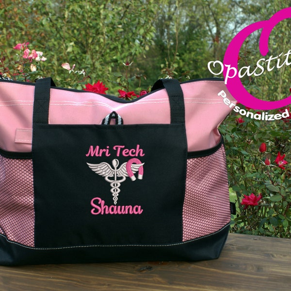 Radiology rad tech tote bag, personalized embroidered with name and title, rad tech gift for new and graduating students, medical image gift