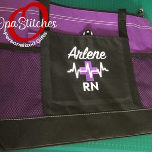 Personalized Nurse Tote Bag – Embroidered Name & Title image 15