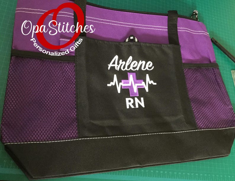 Personalized Nurse Tote Bag – Embroidered Name & Title image 15