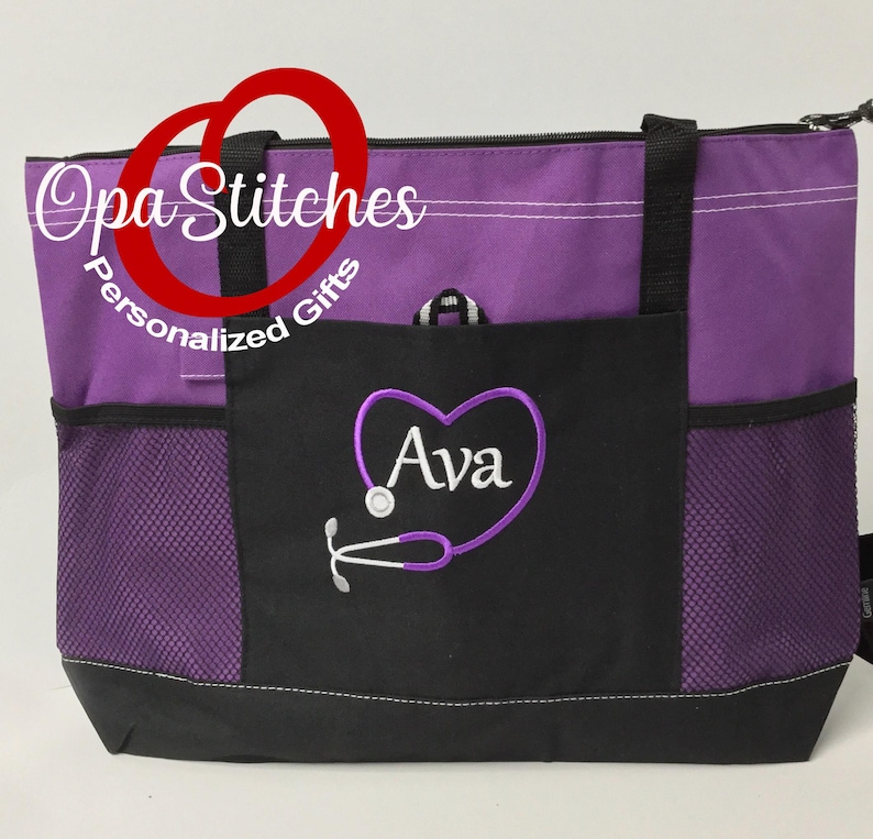 Personalized Nurse Tote Bag – Embroidered Name & Title image 11