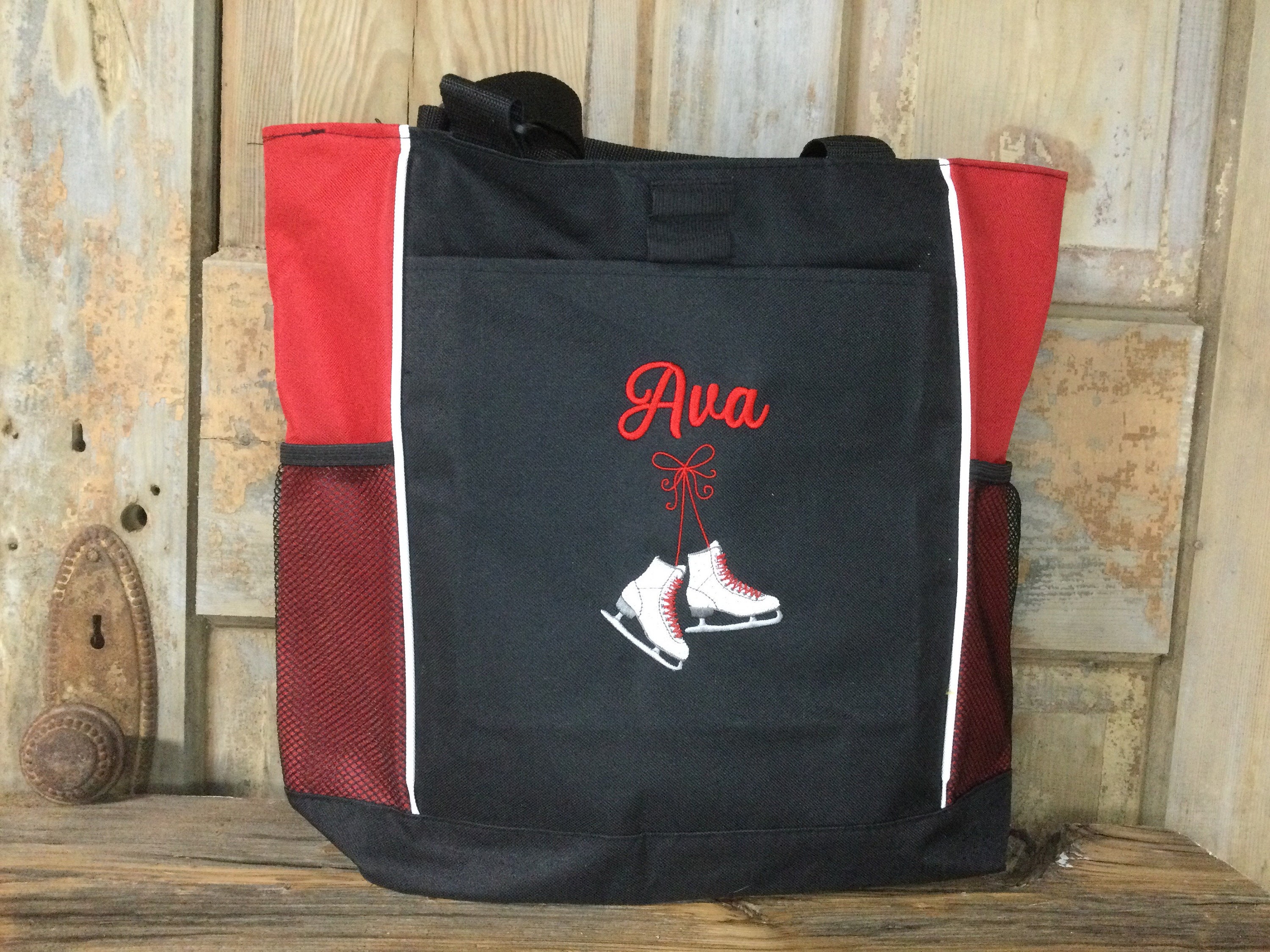 Monogrammed Personalized Ice Skating figure skating Tote Bag Etsy