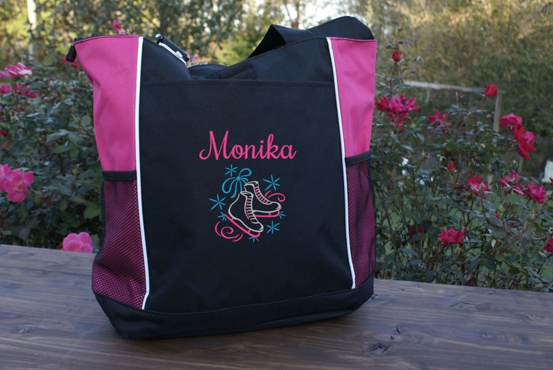Monogrammed Personalized Ice Skating figure skating Tote Bag Etsy
